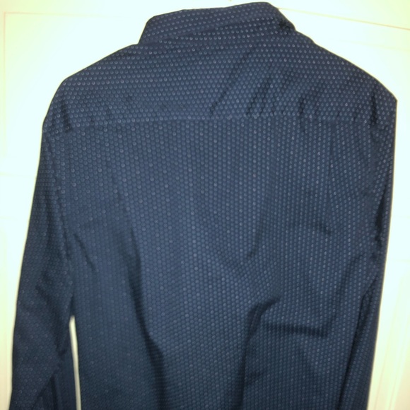 Navy Blue Van Heusen Large Button Up Long Sleeve - Picture 5 of 7